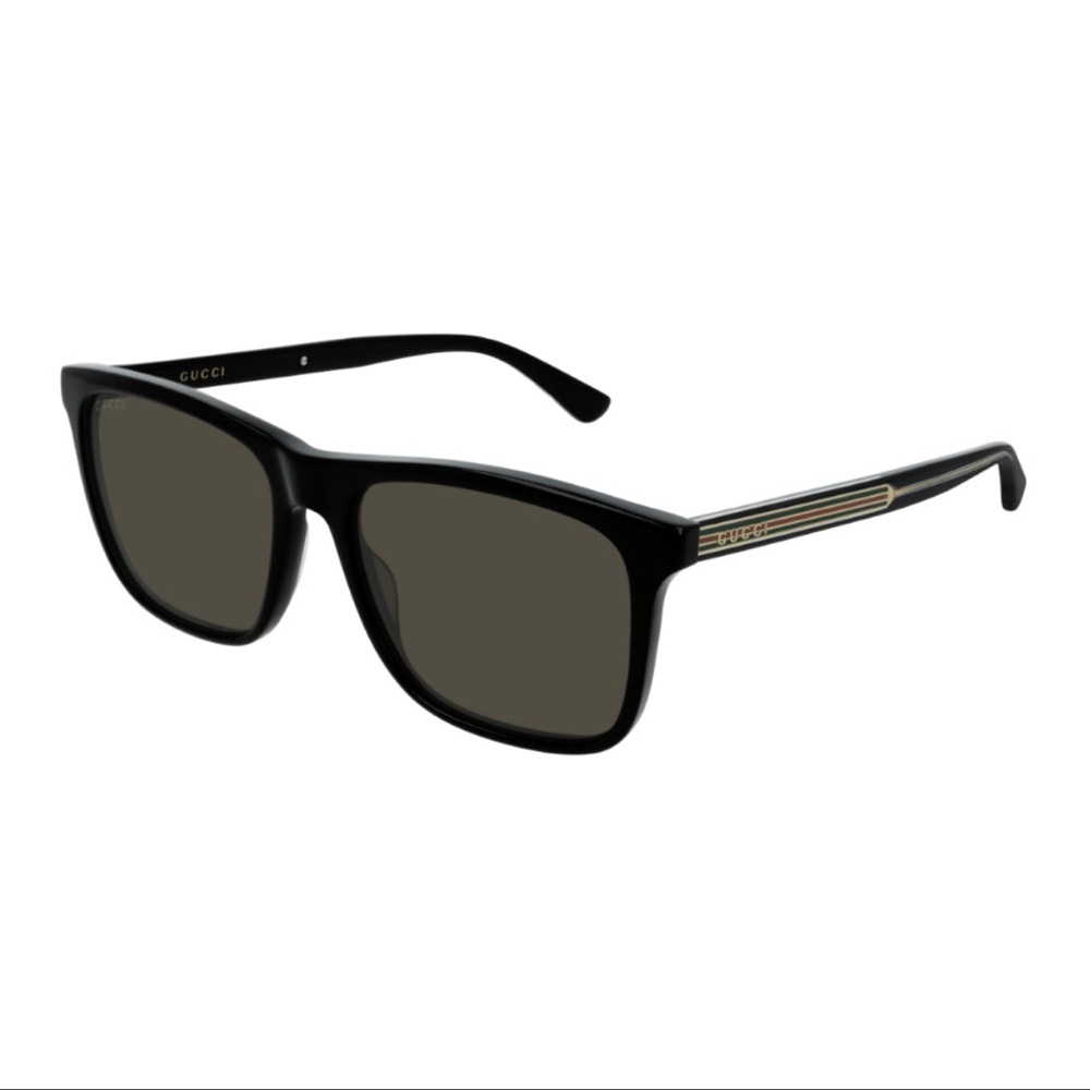Gucci Polarized Black Sunglasses with Gold and Red detailing Unisex